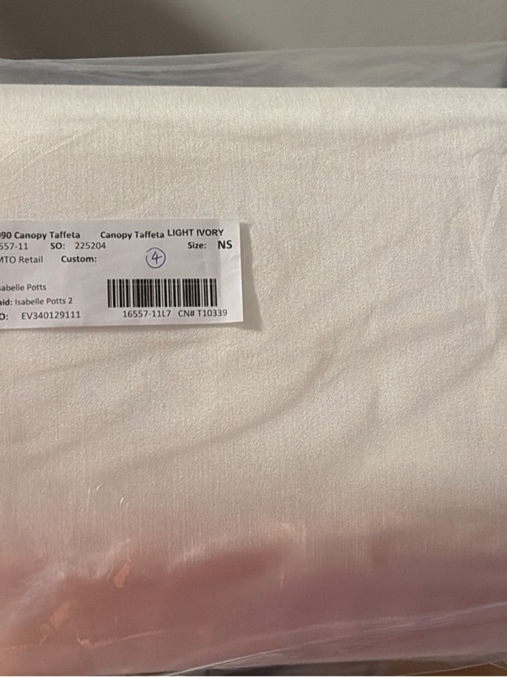 Jenny Yoo Marisol Gown Light Ivory Taffeta Fabric - 4 yards